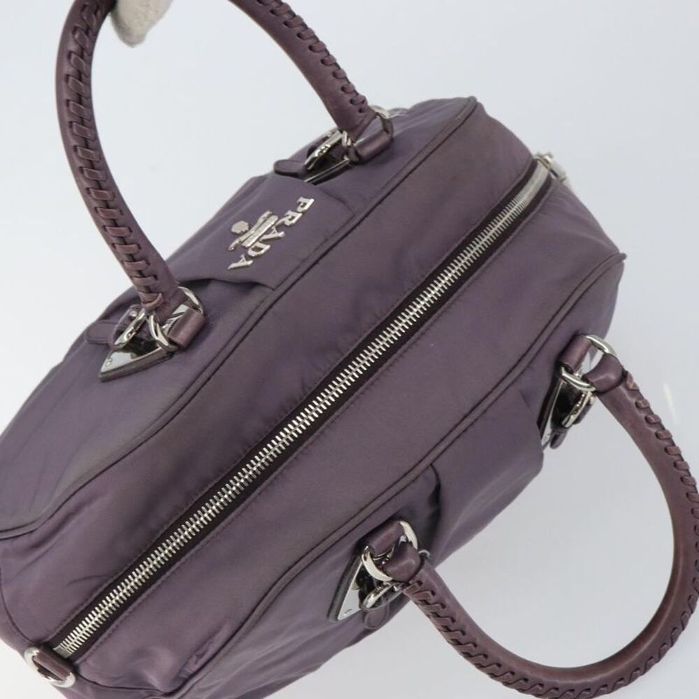 Prada Buckle Dome Satchel Tessuto Purple Nylon Handbag - Picture 16 of 16
